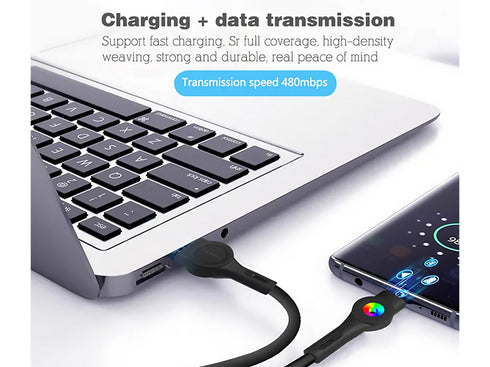 Earldom Charging Cable Colorful Glow Data Cables Fast USB Cable Luminous Data Line Electronics LED for Mobile Phone